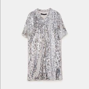 Zara sequin shirt dress